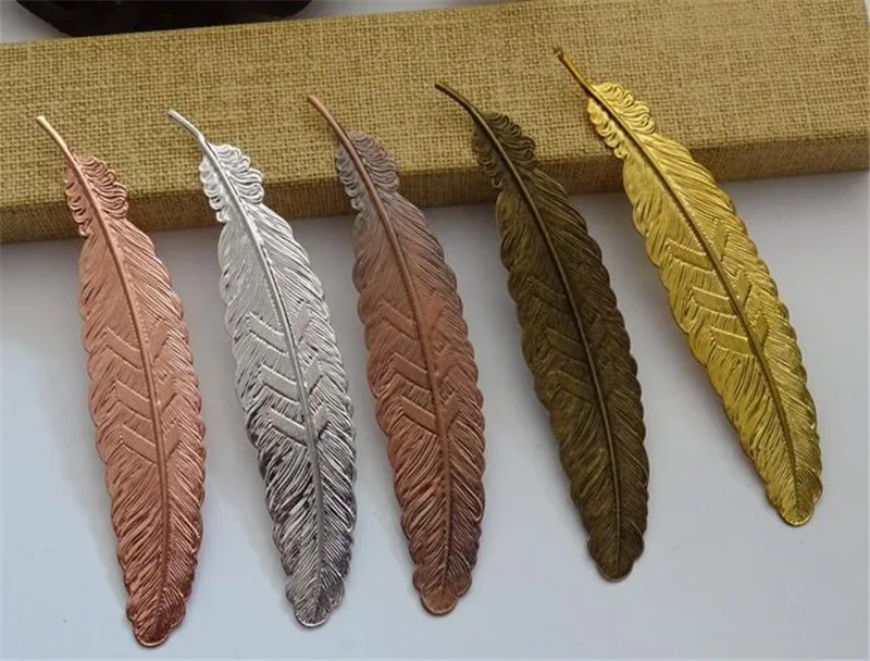 100pcs Metal Feather Bookmark Chinese Style Vintage Page Nice Cool Book Markers School Supplies Party Wedding Gifts For Gues