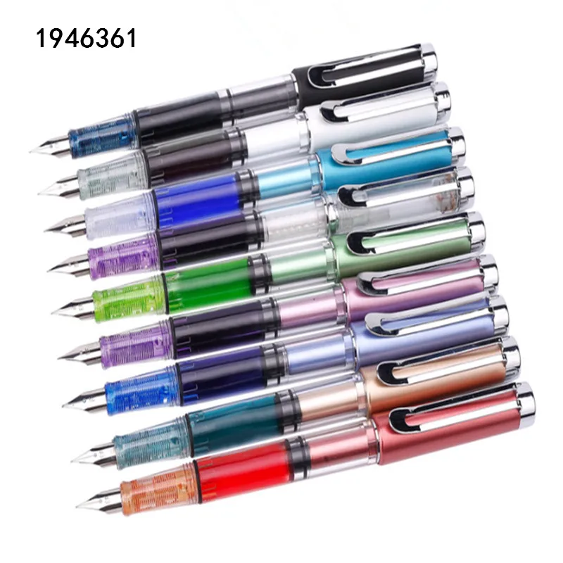 High quality 662 Transparent colour big capacity Fountain Pen Student school office stationery Supplies ink pens