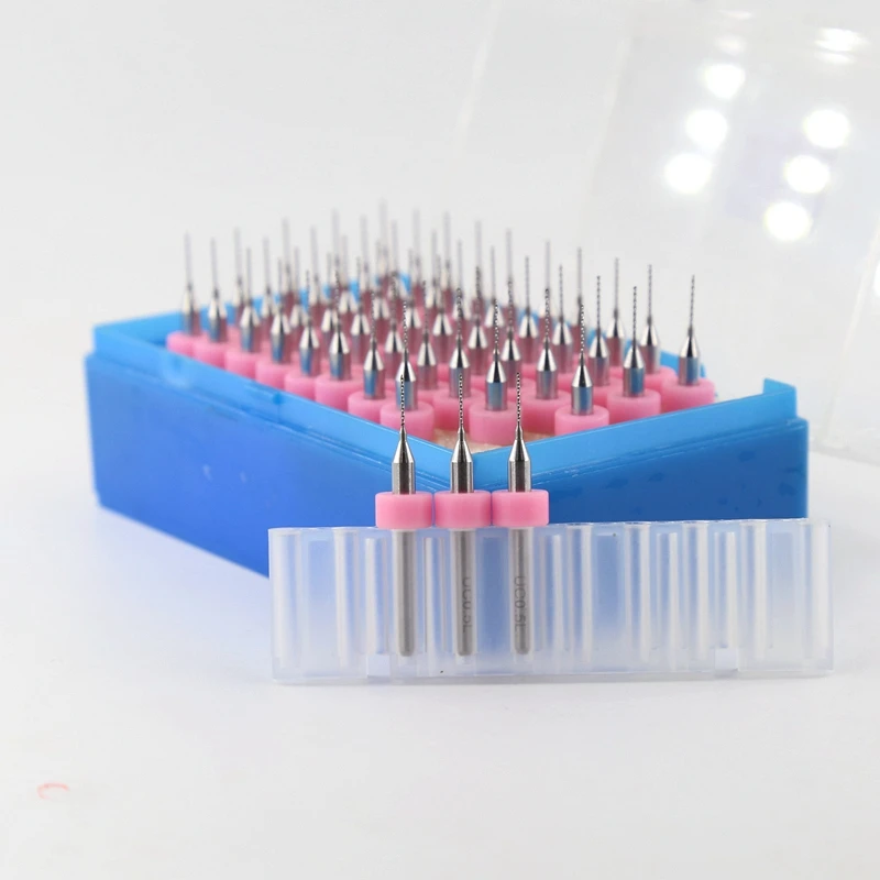 HANGXIN 텅스텐 카바이드 PCB 조각 드릴 키트, CNC 라우터, 목재 공구, 금속 절단, 0.5mm, 0.6mm, 0.7mm, 0.8mm, 0.9mm, 50 개