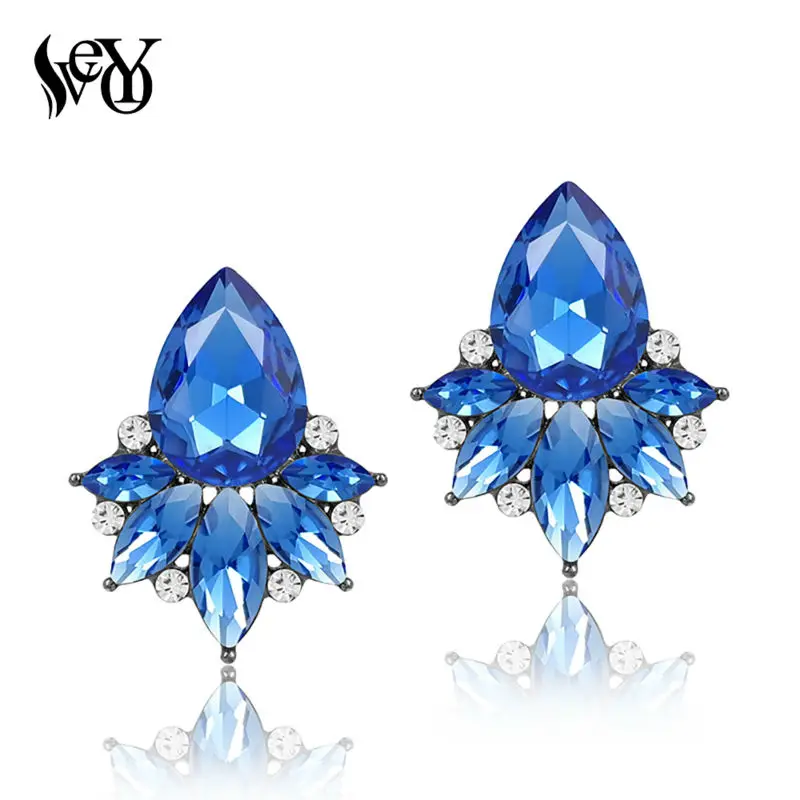 VEYO Classic Crystal Stud Earrings Fashion Jewelry for Women Hot Sale Wholesale