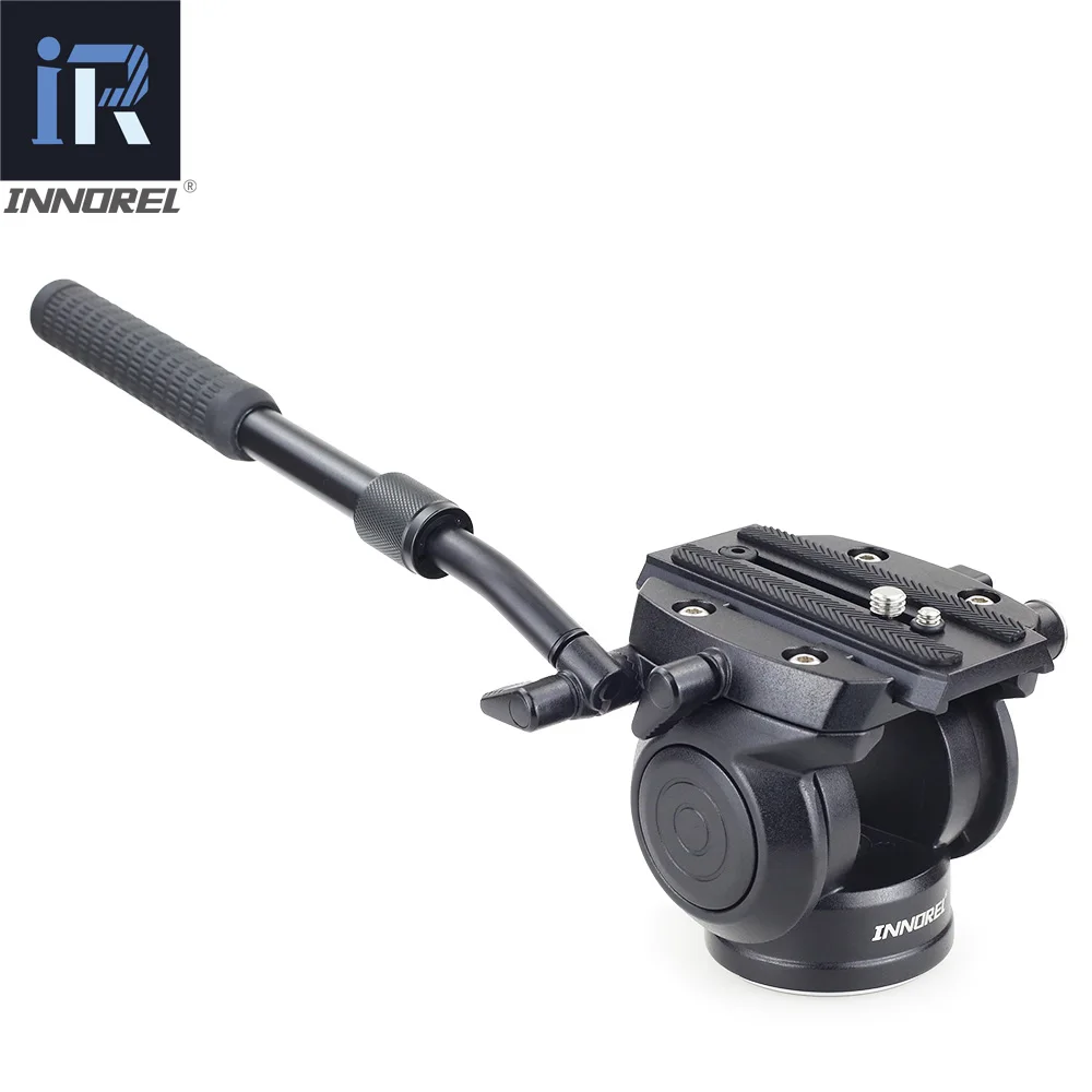 H70 Video Tripod head Fluid monopod Head Hydraulic Damping for DSLR camera Bird Watching 8kg load Portable 2 sections handle