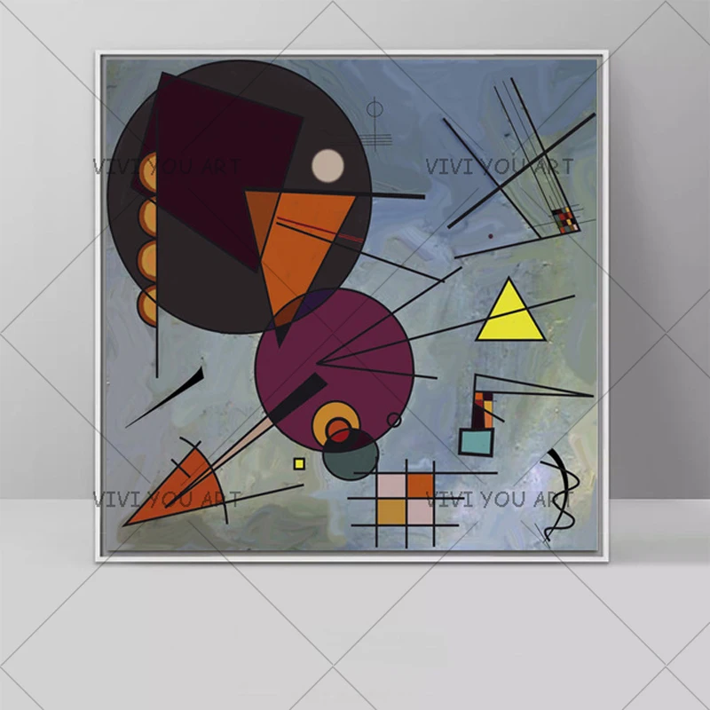 100% Hand-painted Wall Pictures Art For Living Room Home Decor Wassily Kandinsky Oil Painting No Frame Handmade Geometry Picture