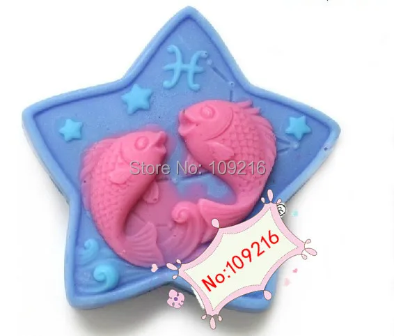 wholesale!!!1pcs Constellation Series Pisces(R1364) Silicone Handmade Soap Mold Crafts DIY Mold