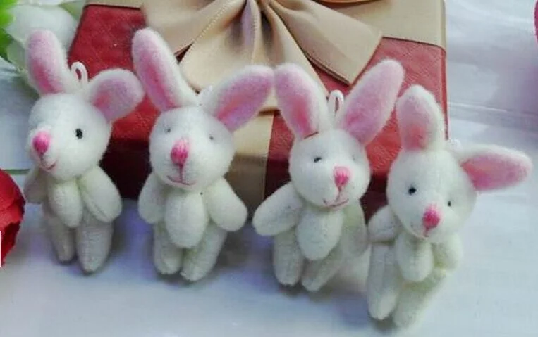 4cm Joint Rabbit Plush Stuffed Toy Doll Cute Bunny Accessories Toys Gift Box Toy Doll Garment & Hair Decor Toy Doll B1011