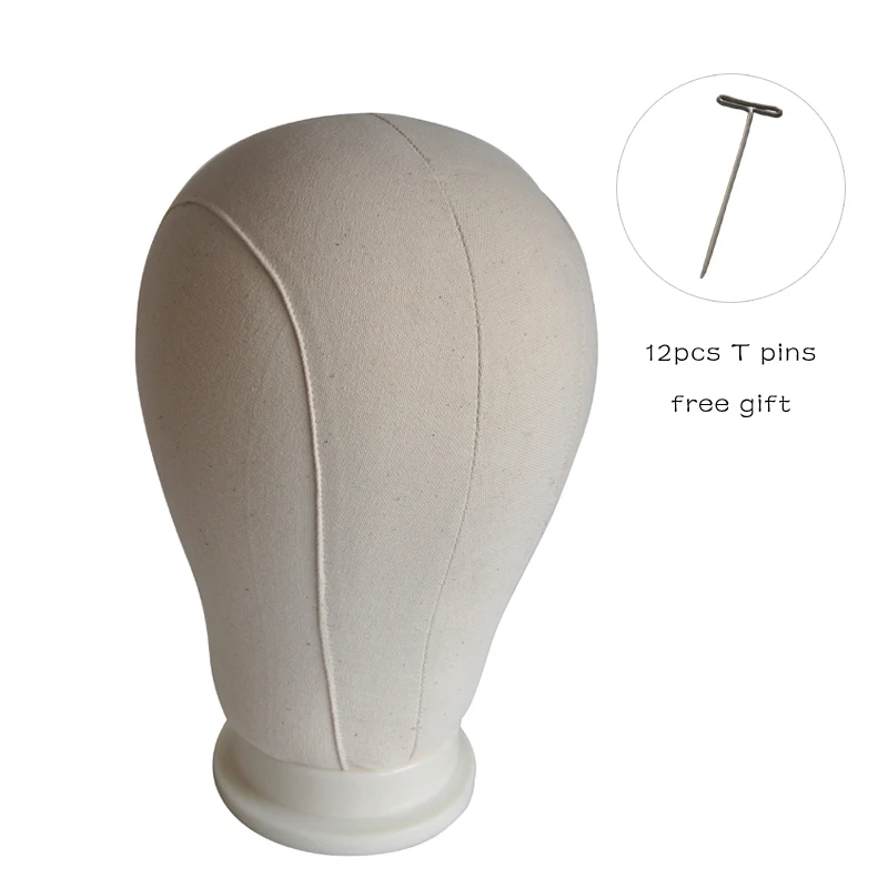 

21inch-25inch Canvas Block Wig Head For Custom-Made Wig/Display Styling Mannequin Manikin Head Make Wig Tools Free Get T Pins