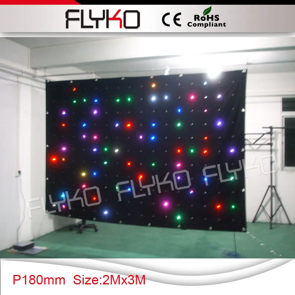 P18 2x3m stage backdrop cloth black velvet fabric LED  video curtain