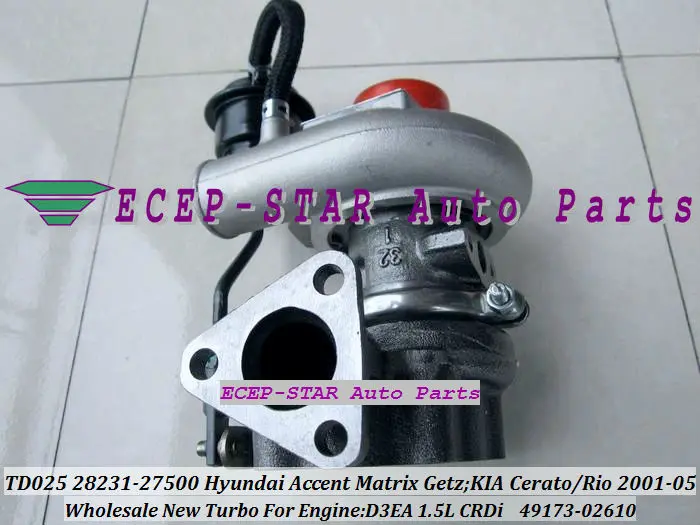 TD025M 06T 28231-27500 49173-02612 49173-02622 Turbo For HYUNDAI Accent Getz Matrix For KIA Cerato Rio 2001- D3EA 1.5L CRDI 82HP