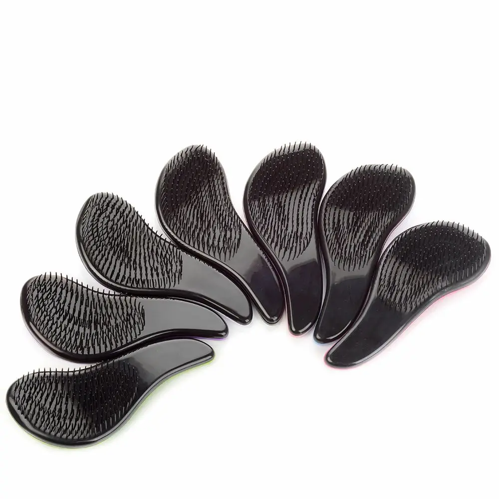 Magic Anti-static Hair Brush Handle Tangle Detangling Comb Shower Electroplate Massage Comb Salon Hair Styling Tool