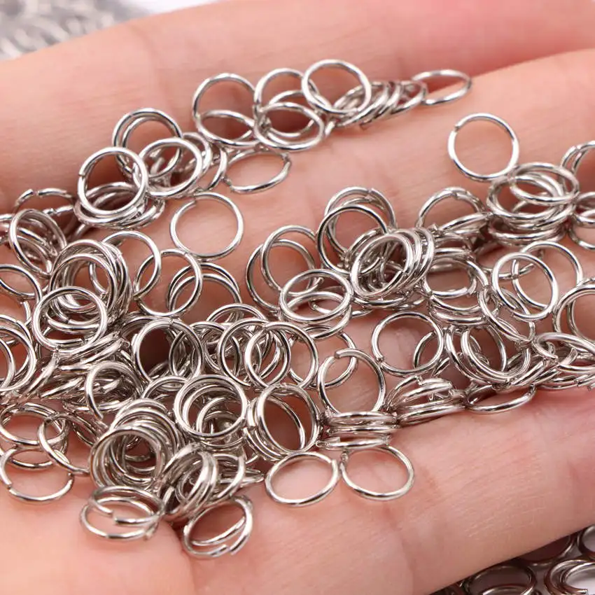 Wholesale 100pcs DIY Accessories Jewelry Making 7mm Round Metal Jump Ring Silver-color Component Open Split Rings Findings A533