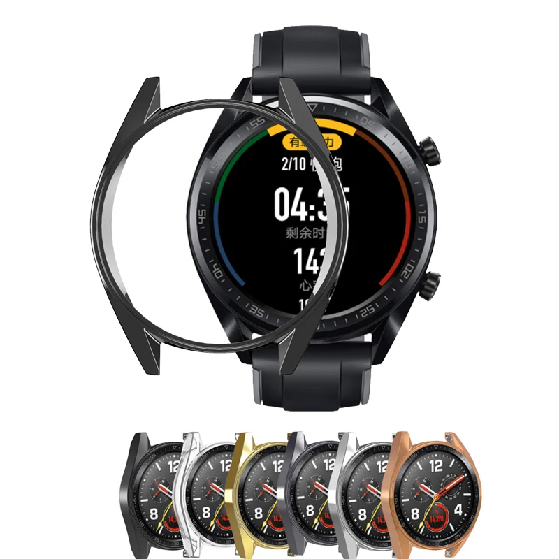 Funda protectora para Huawei Watch GT/GT2 de 46MM, cubierta de electrochapa ultrafina de TPU, marco de protección de silicona suave, accesorios