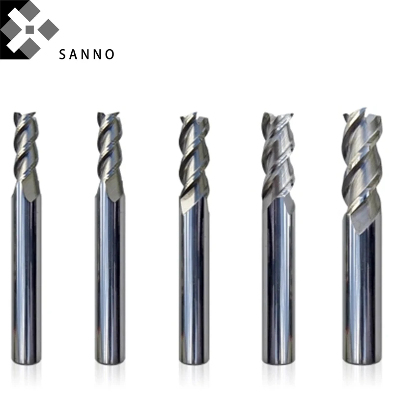 

High light 3 flutes milling cutter HRC55 aluminum processing milling tools for cnc machining
