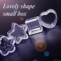 Nail Art Tiny Box acrylic clear container Star Square Round Heart for DIY Perfume Accessory Jewelry beads plastic storage case