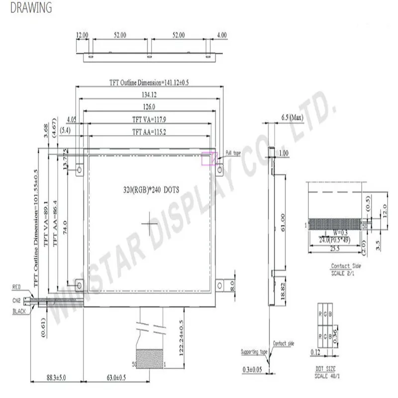 Winstar WF57ETIBCDAN0# TFT 5.7 inch All in one TFT SPI / UART Interface New and original