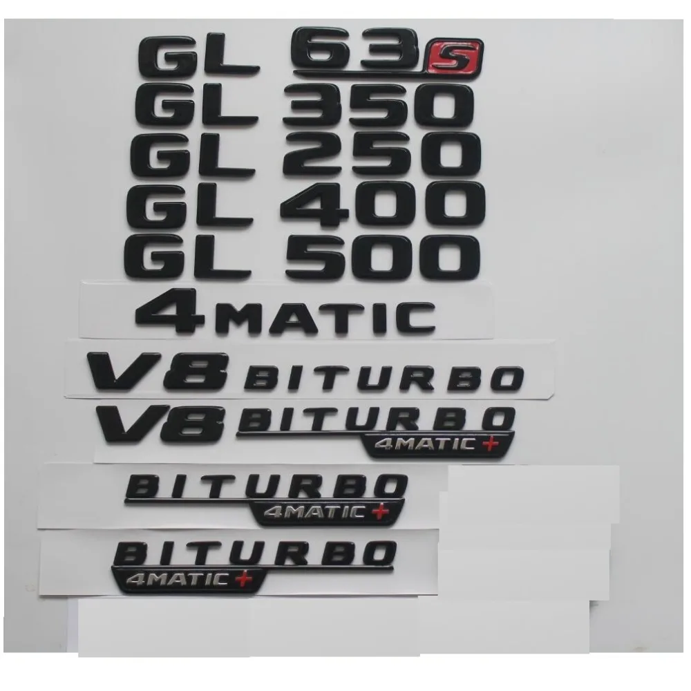 

Gloss Black For Mercedes Benz X166 GL63 AMG GL350 GL400 GL500 GL550 V8 BITURBO 4MATIC Trunk Rear Star Emblems Badges