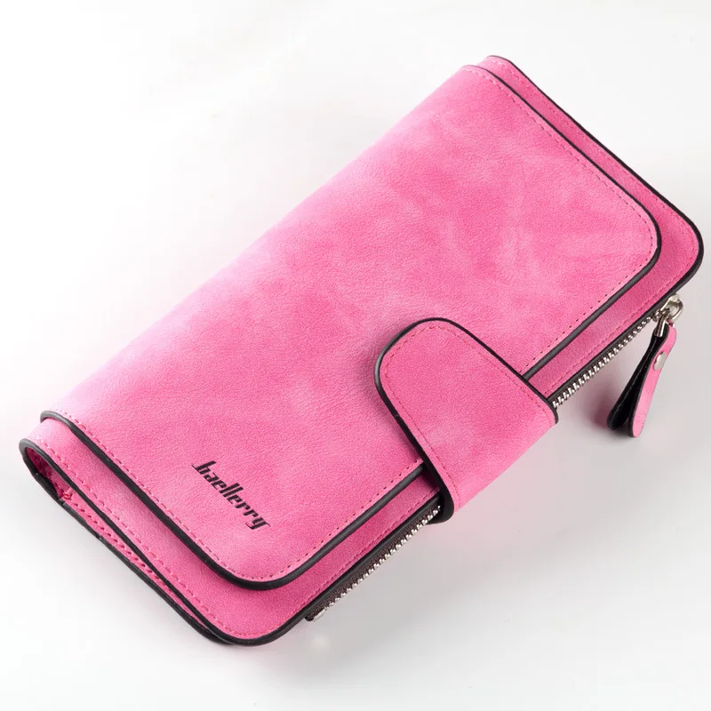 

New Brand Leather Women Wallet High Quality Design Hasp Solid Color Card Bags Long Female Purse 6 Colors Ladies Clutch Wallet