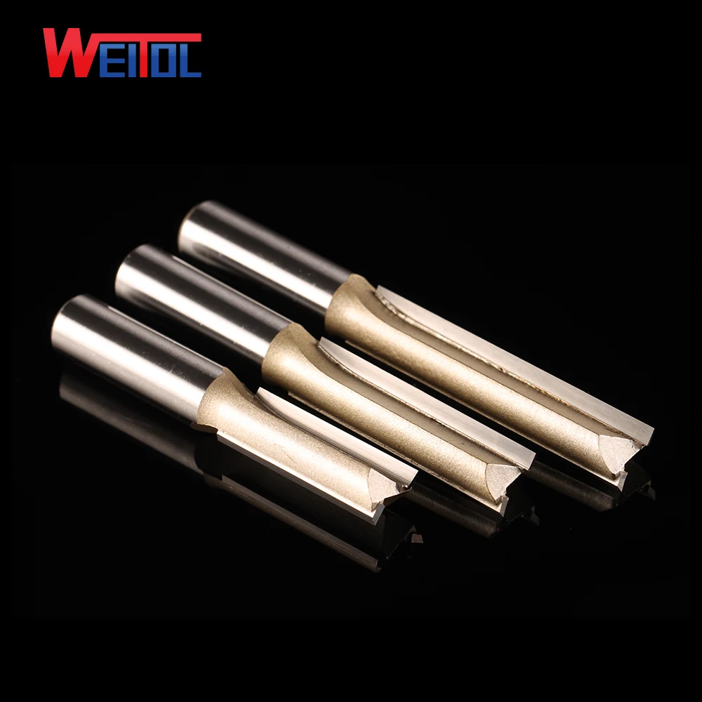 Weitol 1pcs 1/2 inch shank professional Lengthen straight bits two flutes router bit CNC milling cutter