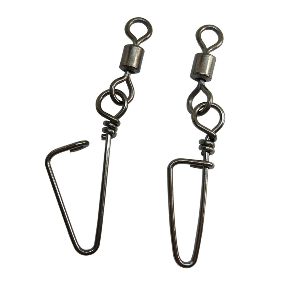 INFOF 200 pieces/lot  Fishing Swivels Snap Rolling Swivel with Coastlock Snap Fishing Connector Fishhooks Carp Fishing Tackle