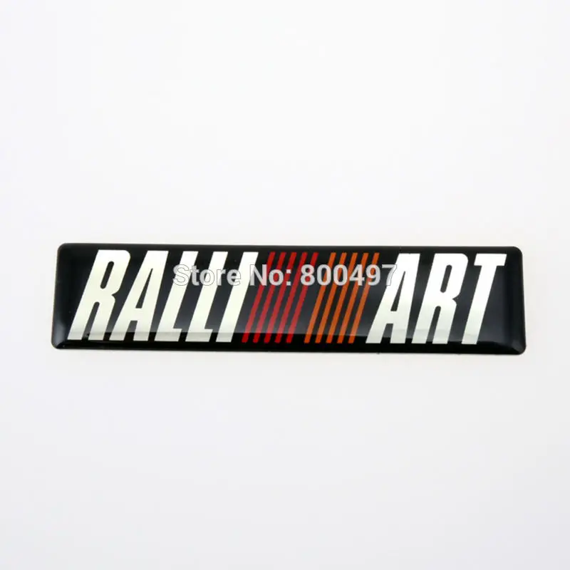 2 x Newest 3D Car Styling Aluminum Glue Decal Car Emblem Car Accessories Adhesive Badge for Ralliart Ralli Art