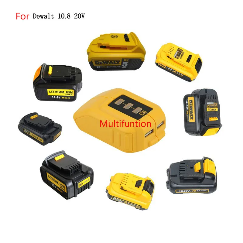 

Converter for your dewalt 10.8v 12v 14.4v 18v 20V lithium battery drill USB mobile phone charging converter DCB090 universal