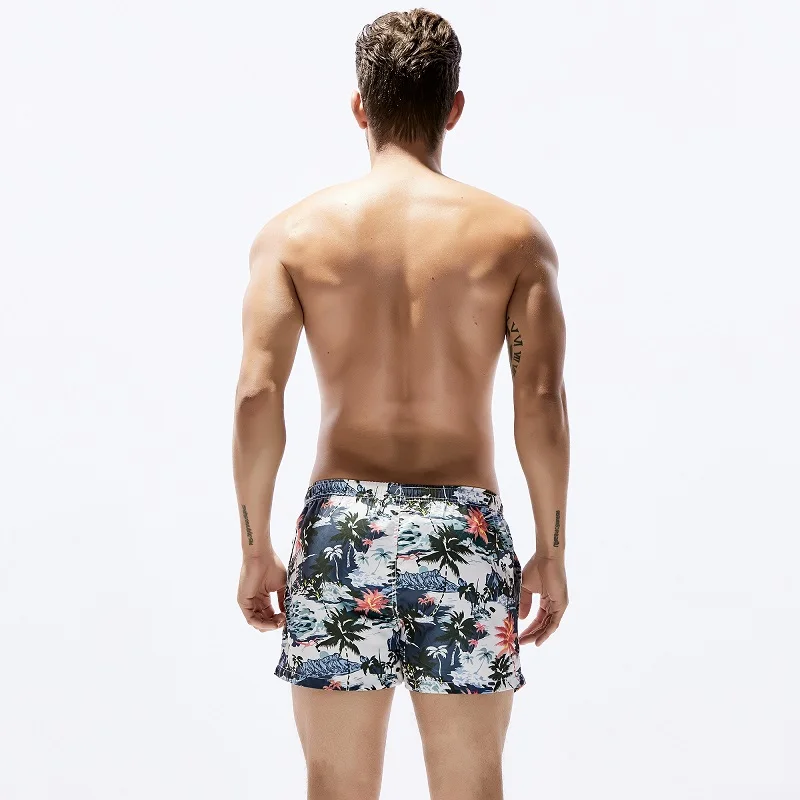 Calça casual para praia de verão masculina, shorts estampados, secagem rápida, roupa nova