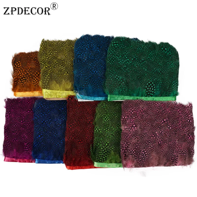 ZPDECOR Wholesale Guinea Hen Plumage Feather Trim 10 Yard Per Pack