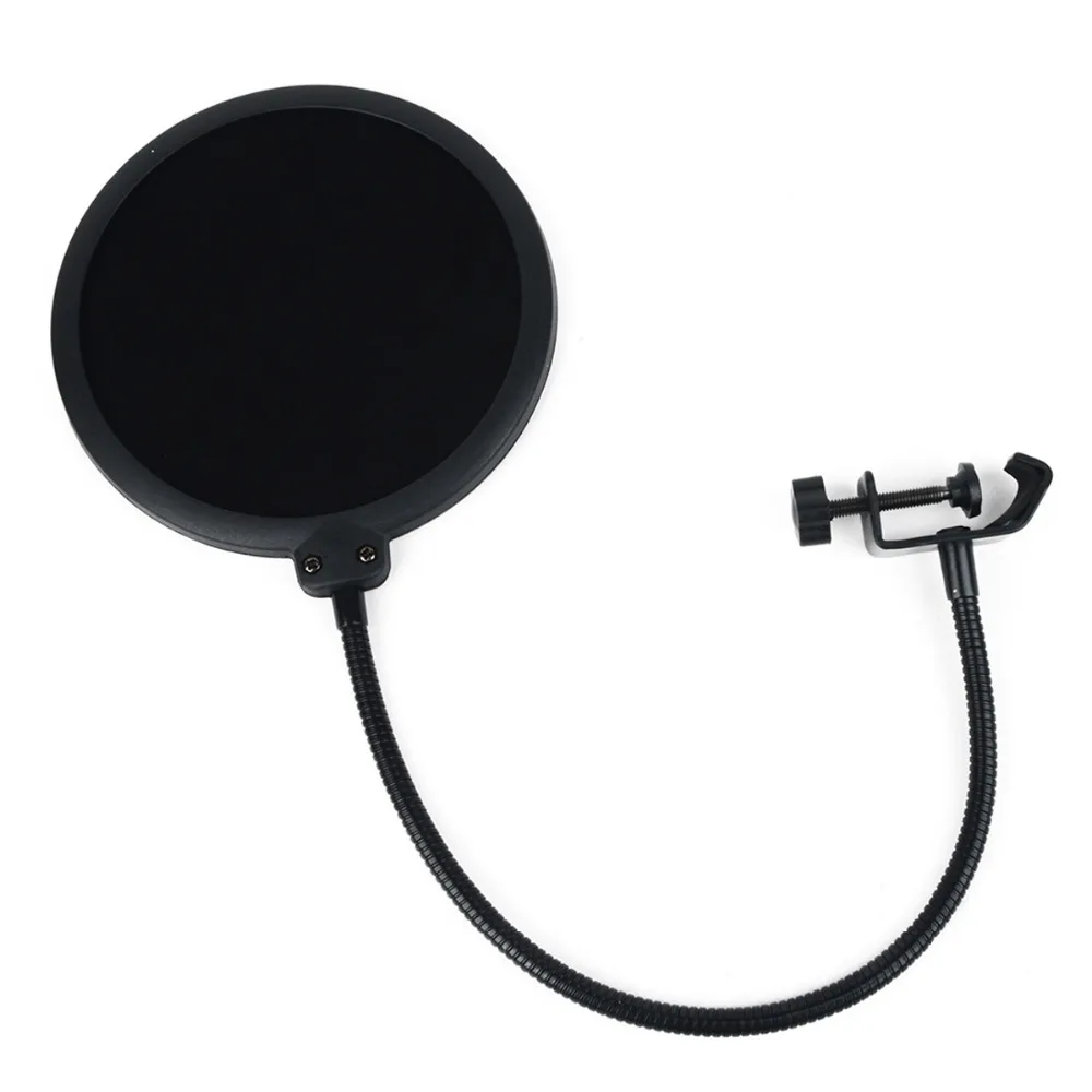 Black Double Layer Studio Microphone Mic Wind Screen Pop Filter For Broadcasting Speaking Recording