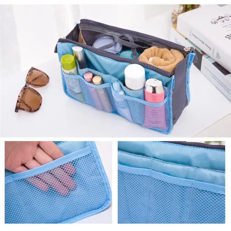 Organizer Insert Bag Women Nylon Travel Insert Organizer Handbag Purse Large liner Lady Makeup Cosmetic Bag Cheap Female Tote