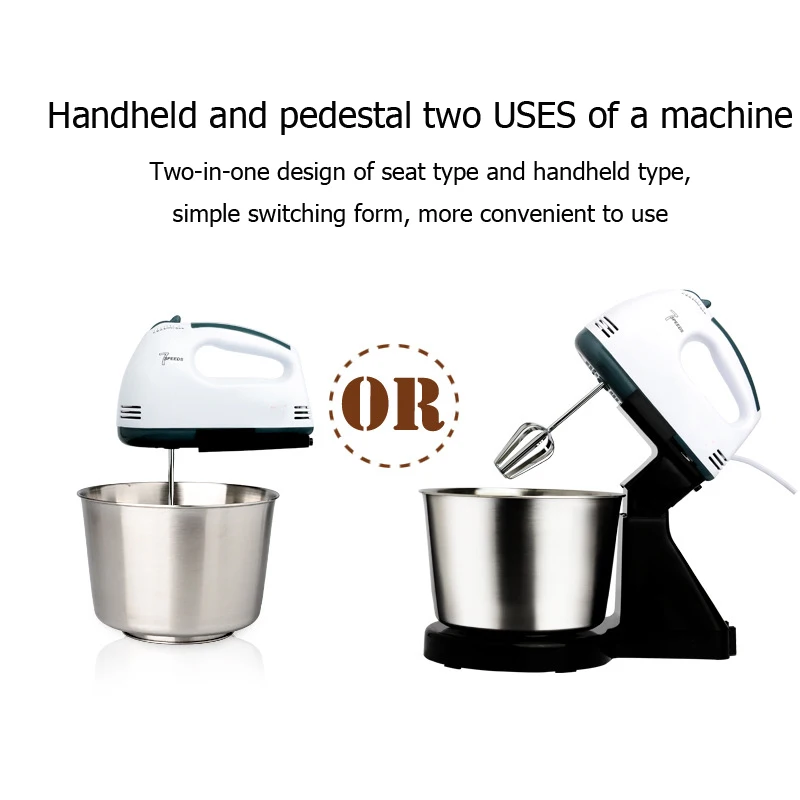 Hoodakang-Electric Food Mixer, Table and Stand, Cake Dough Mixer, Handheld Egg Beater Blender, Baking Whipping Cream Machine