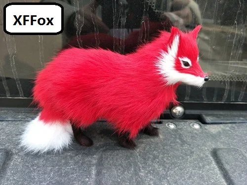 

new real life red fox model plastic&furs simulation standing fox doll gift about 16x12cm xf1761