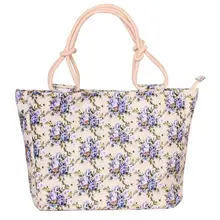 Large Women's Foldable Tote Casual Canvas Flower Bag #5