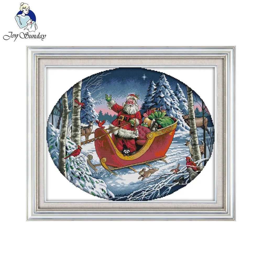 Free Shipping New 2017 Christmas decorations for home Joy Sunday Santa Claus Chinese Style Cross Stitch Factory Outlet