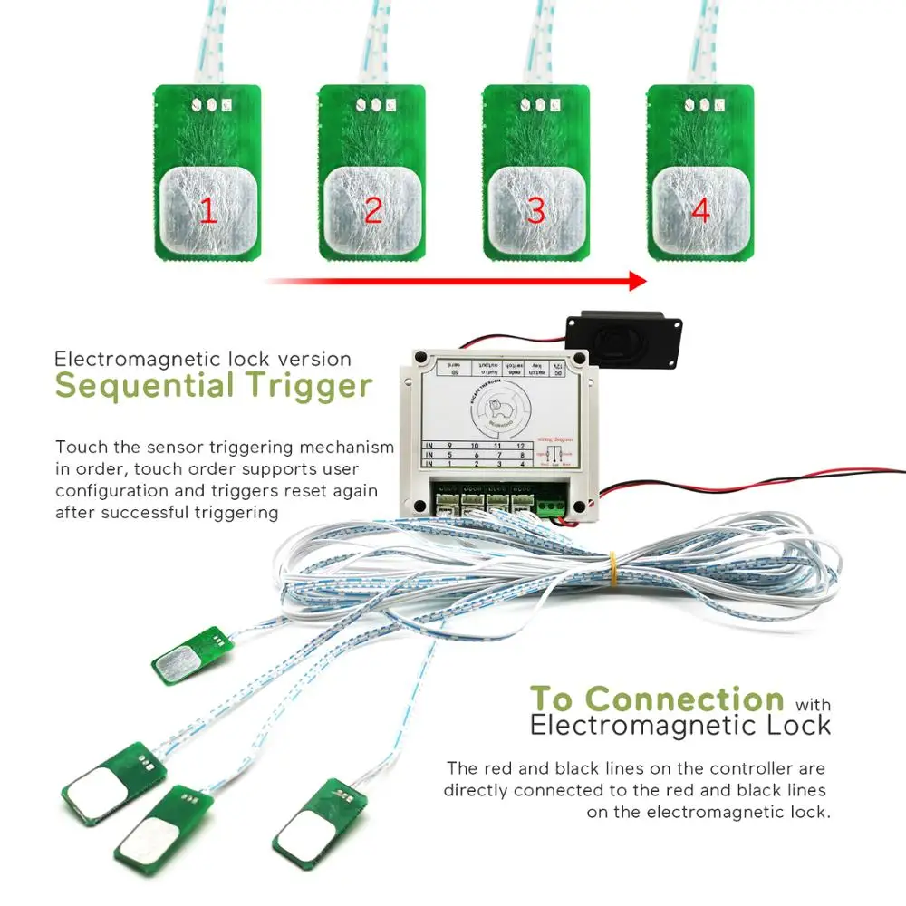 Imagem -02 - Escapar a Sala de Jogo Adereços Gritando para Acender a Luz Led Controle Rell 12 v Magenet Bloquear para Sair do Jogo Proprietário