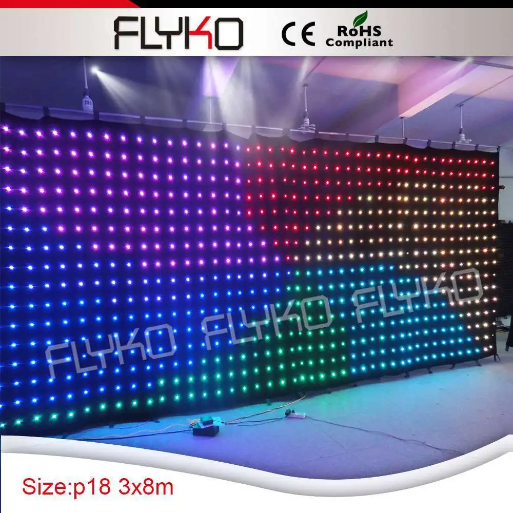 

P18cm hot sale rgb color led DJ stage backdrop with SD controller