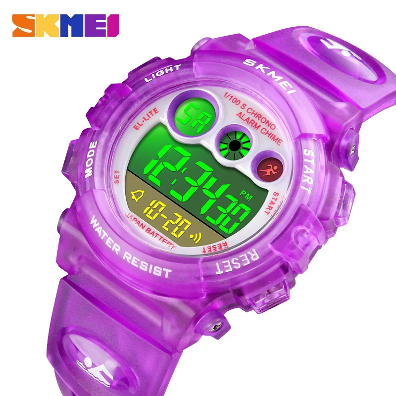 SKMEI-relojes digitales LED para niños y niñas, pulsera electrónica deportiva con alarma y fecha, 2018