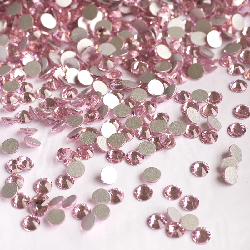 YANRUO 2058NoHF SS3-SS34 Light Rose Crystal Strass Non Hot Fix Flat Back DIY Stick On Rhinestones For Nail Art