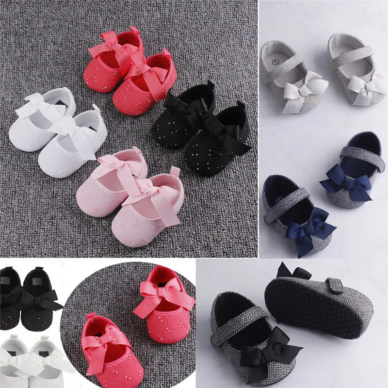 Cute Toddler Shoes Girl Hot Toddler Girl Crib Shoes Newborn Baby Bowknot Soft Sole Prewalker Sneakers Toddler Girls Shoes