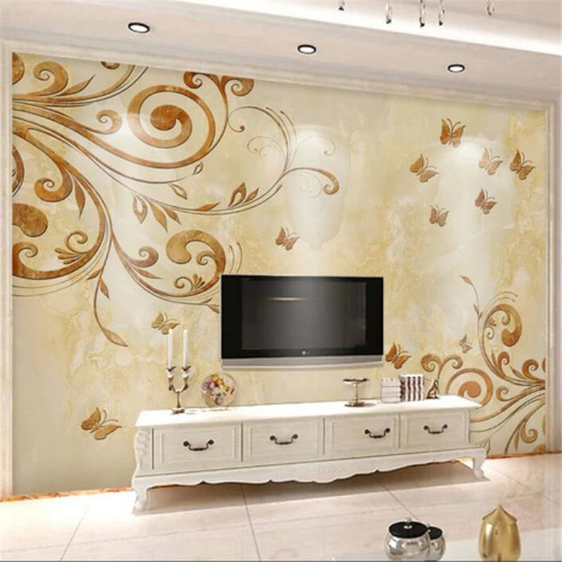 

wellyu Custom photo wallpaper 3d European Dielianhua pattern marble living room TV background wall papel de parede 3d wallpaper