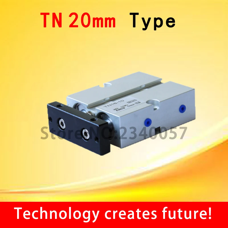 

TN 20mm Bore Air Cylinder 10/20/30/40/50/60/75/100/125mm Stroke Double Rod Double Action Pneumatic Cylinder