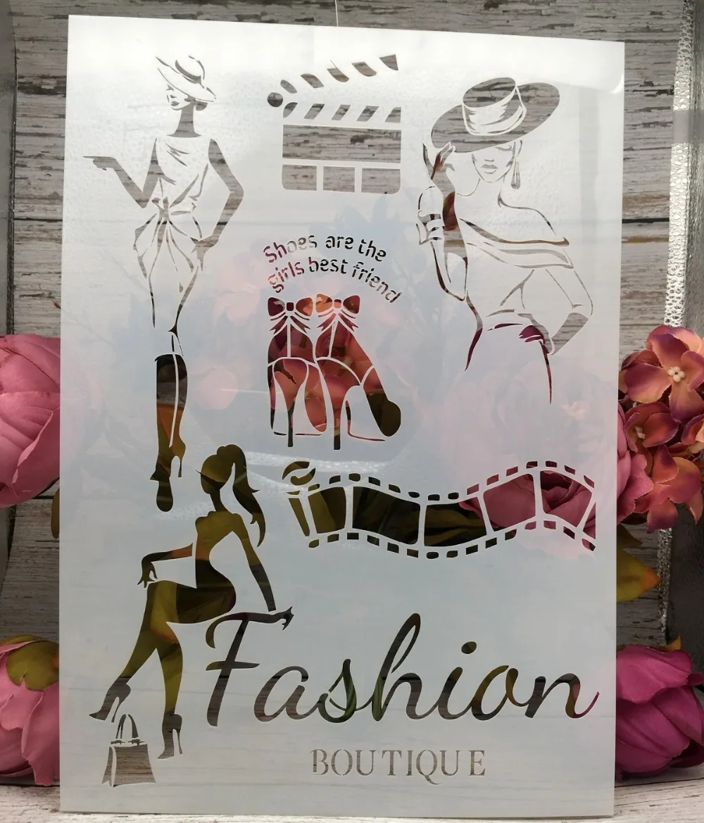 A4 Fashion Lady DIY Layering Stencils Wall Painting Scrapbook Coloring Embossing Album Decorative Paper Card Template