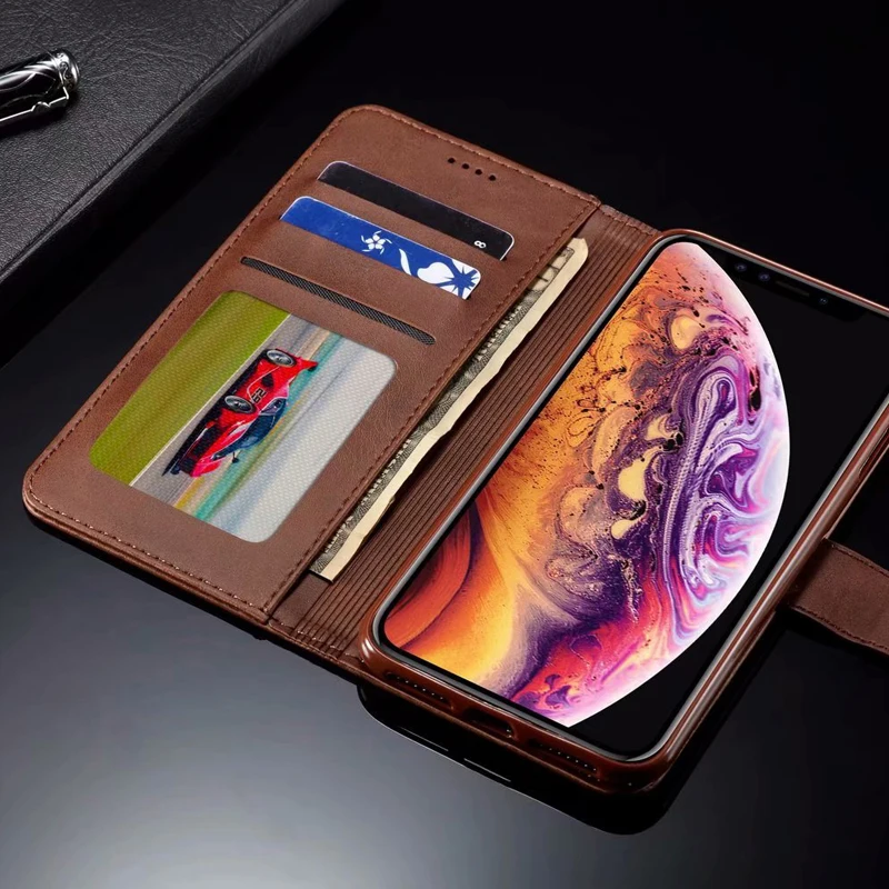 for iPhone XS Max XS XR X 8 7 6 6S Plus Case Leather Flip Case 2 Crad Slot Photo Frame Cover for Apple X R S 10 Funda Housing