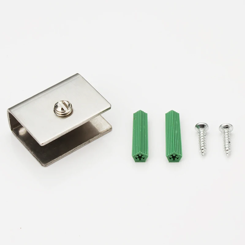 Imagen 3: Abrazaderas B802S para tablero de vidrio de 6 a 8mm, Clips de soporte de estantes de vidrio de acero inoxidable con forma Rectangular, 2 unids/lote