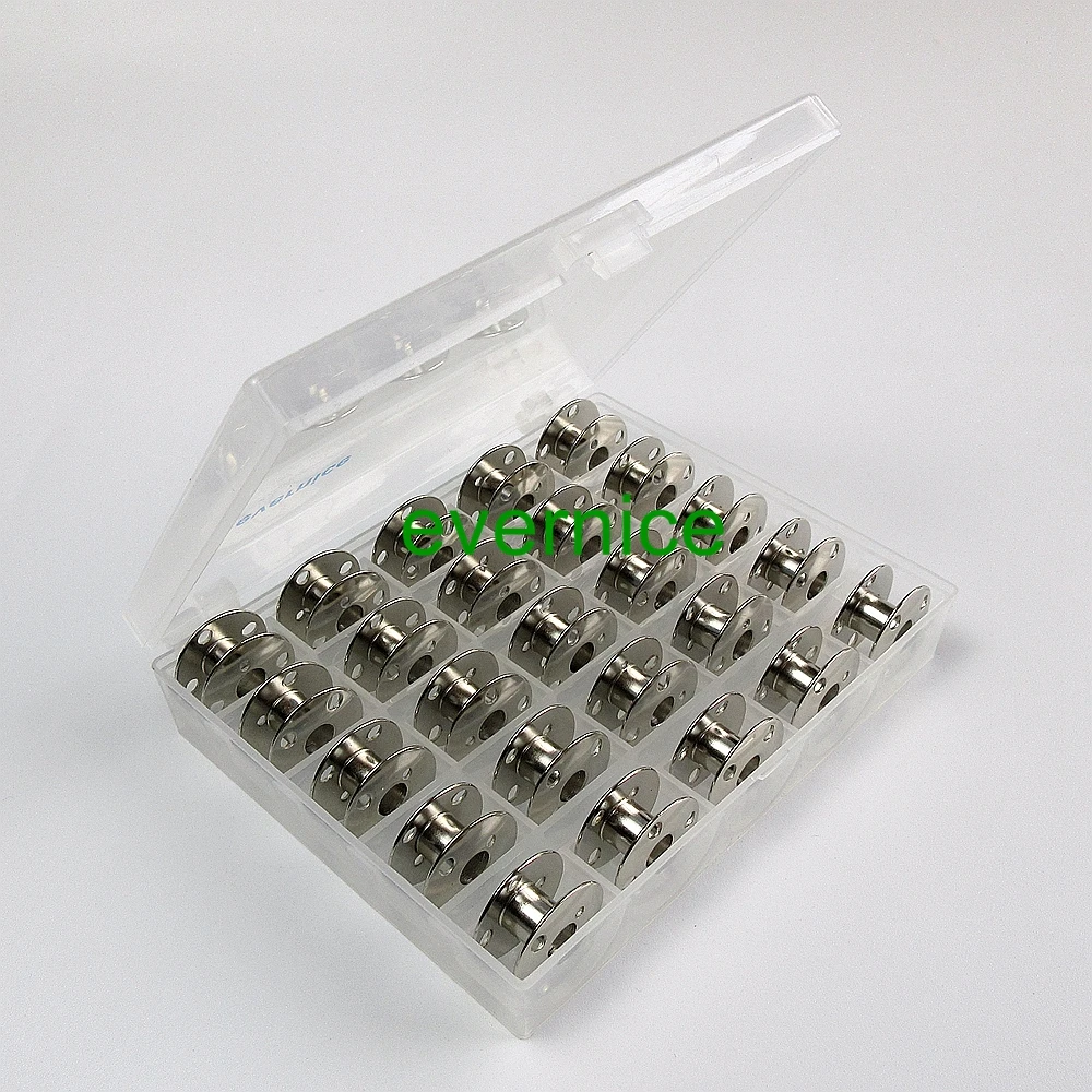 25 Bobbins W/ Box For Singer 66 66-6 99 99-13 185Cl 192 White 8600 8800 #172222