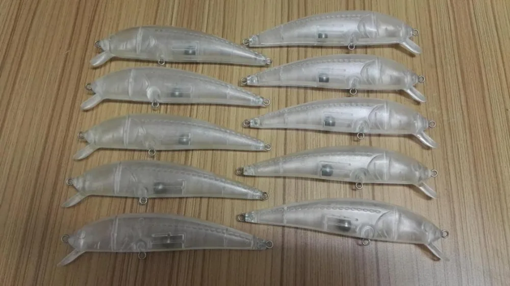 10pcs Unpainted Hardbaits Fishing Lure Bodies 5 1/8 Inch 9/16 OZ Blank lures Minnow JS#39