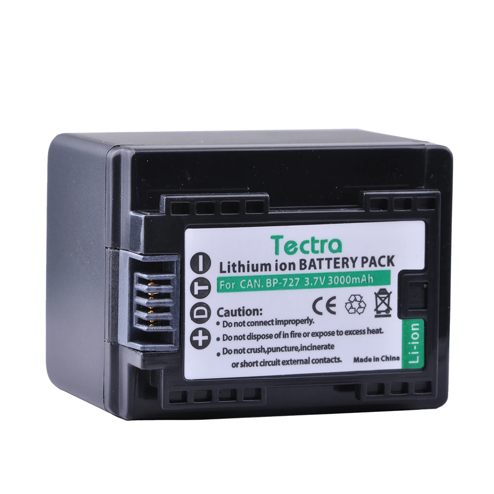 Tectra 1PC BP-727 BP 727 BP727 Battery for Canon VIXIA HF M50 M500 M56 M52 M60 R30 R300 R308 R506 DSLR Camera