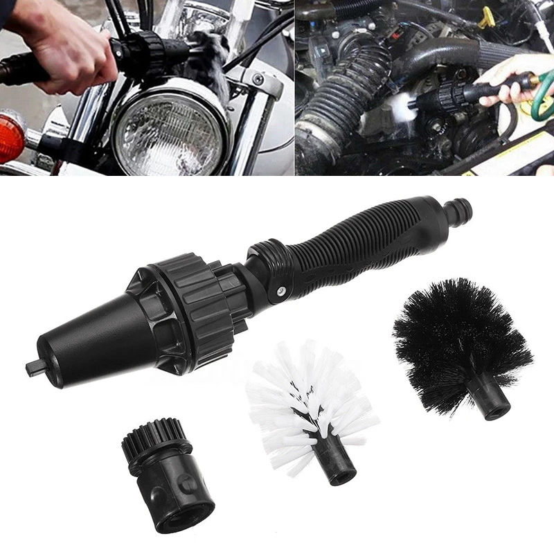 Black New Car Pressure Washer Cleaning Vehicle Water-driven Rotating Brush Tool Non-slip car tools