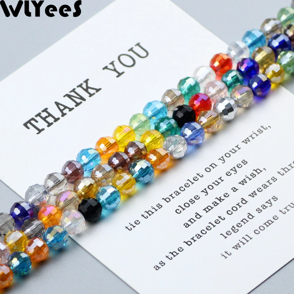 WLYeeS 6mm Austrian 96 Faceted Ball crystal beads Round Reflected Glass Loose beads for jewelry Bracelet Accessories Making DIY