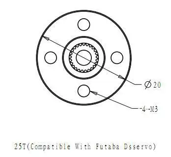 Gratis Verzending 10X25T Servo Arm Ronde Type Disc 25T Metal Hoorns Voor DS3218 DS3115 Futaba Hitec ace Robot