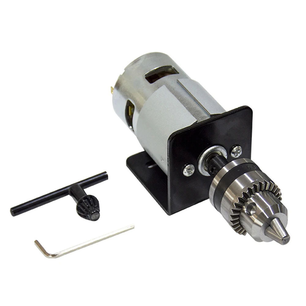 DC Motor 12/24V 775 5500-12000 RPM Motor With Miniature Hand Drill Chuck and Mounting Bracket 775 DC Motor For DIY Assembly