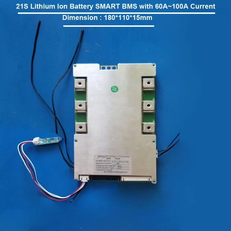 21S Lithium Ion Or Lifepo4 Battery Smart Bluetooth BMS for electric motorcycle battery with APP software and 60A to 100A Current