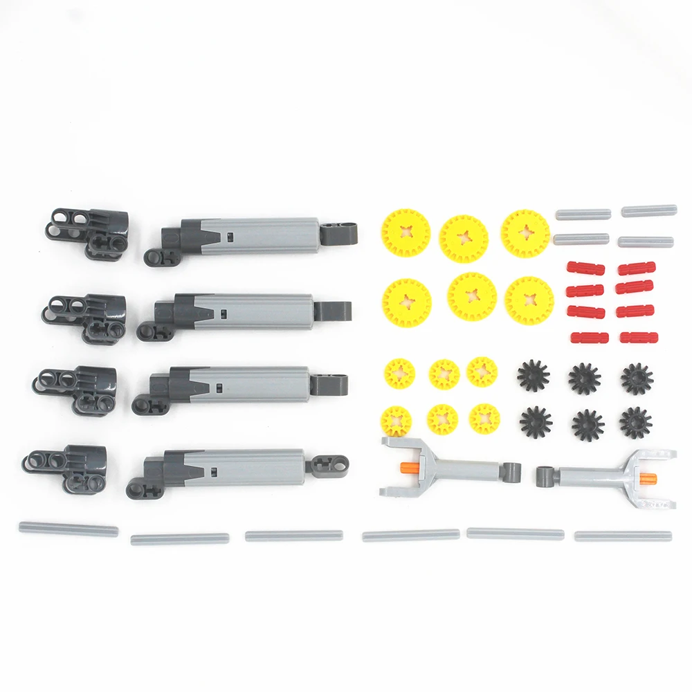 46-teiliges technisches Linearantrieb-Pro-Kit, Zylinderkolben, Leistungsfunktionen, Roboter-Auto-Getriebe-Achsensatz, kompatibel mit Lego 61904 92693